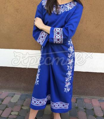 Синее платье вышиванка "Динелия" в интернет магазине купить