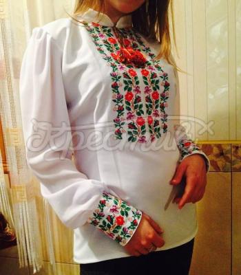 Женская вышиванка на шифоне "Розалия" купить Киев