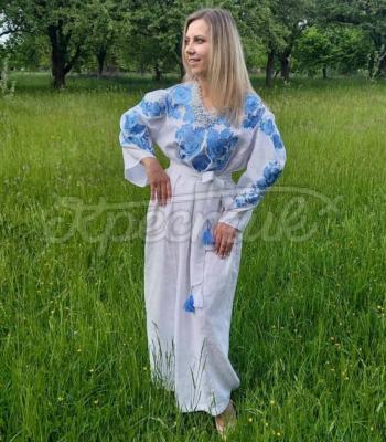 Белое вышитое платье "Хранислава" купить платье Киев