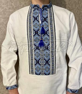 Белая праздничная мужская вышиванка "Игнат" купить Киев