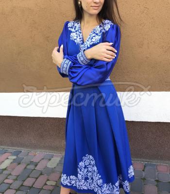 Синее платье вышиванка "Ната" киев