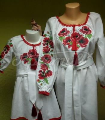Парные платья для мамы и дочки Маки фото
