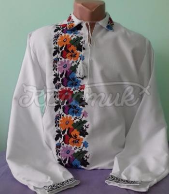 Мужская вышиванка в борщевском стиле "Цветик" фото Крестик Киев
