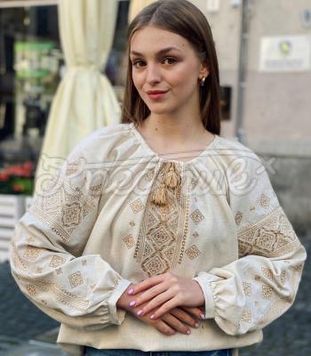 Белая женская блузка "Сияющая звезда" украинский бренд