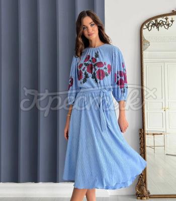 Голубое украинское женское платье "Бритни" украинский бренд одежды