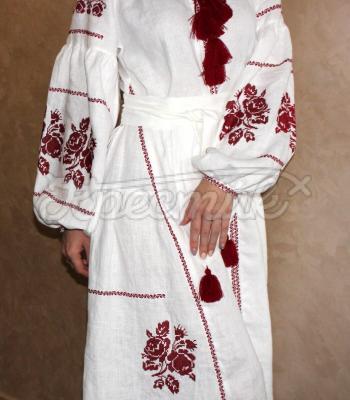 Белое вышитое платье "Камелия" фото