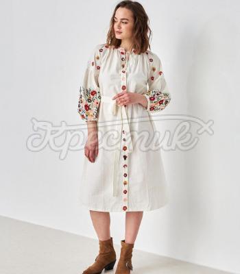 Белое женское платье "Цветочек" фото 
