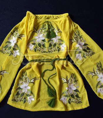 Женская шифоновая вышиванка "Солнечная лилия" фото