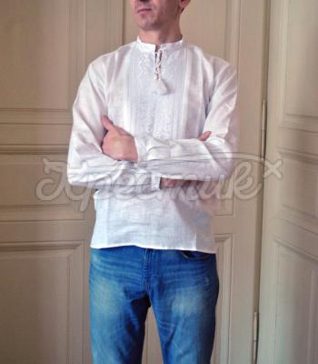 Мужская вышитая сорочка "Белая гладь" фото