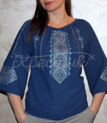 Женская украинская вышиванка "Коломыйка" шифоновая блуза