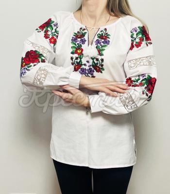 Женская вышитая блуза "Зося" белая вышиванка женская купить киев