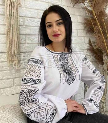 Вышитая белая женская блузка "Ингрид" купить Киев