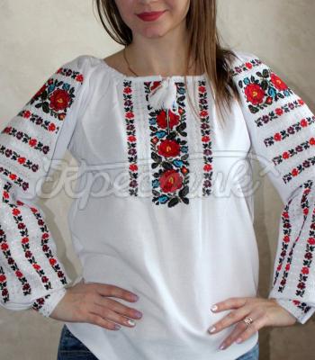 Белая женская блузка "Марфа" купить вышиванку