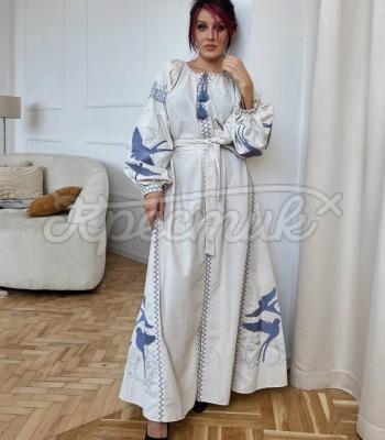 Белое украинское платье "Власта" купить платье бохо