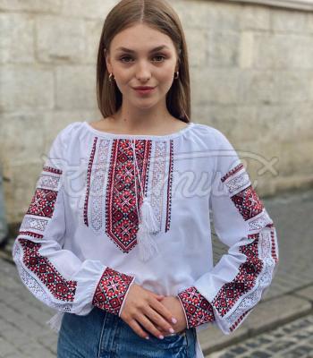 Біла жіноча блузка "Єфросінія" купити вишиту блузку Львів