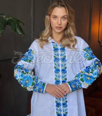 Біла вишита жіноча блузка "Мольфарка" купити блузку Вінницю