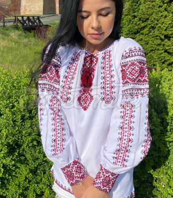 Женская вышиванка "Бордовый мотив" купить вышиванку Киев