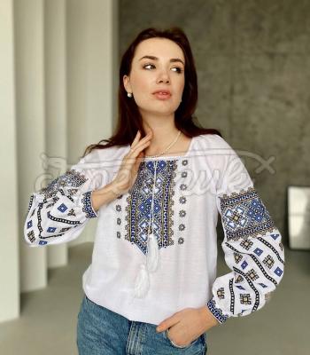 Белая женская блузка вышиванка "Массандра" купить Киев