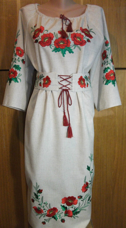 Сукня вишиванка з маками