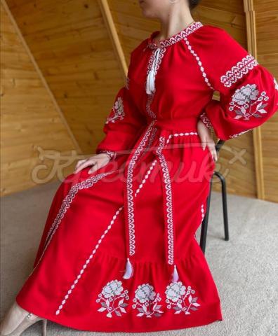 Красное украинское платье "Глориана" купить женское платье