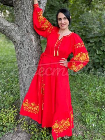 Червона жіноча сукня "Аліканте" купити вишиту сукню
