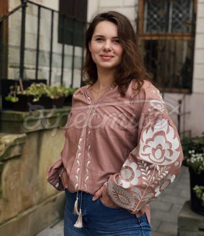 Современная женская вышиванка цветочная "Латешка" купить женскую блузку
