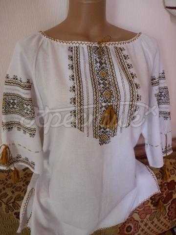 Качественная блузка вышиванка на домотканом полотне купить Киев