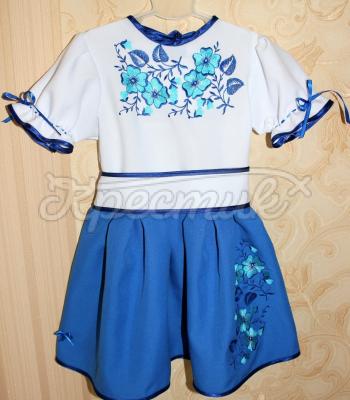 Детское платье "Голубой цветочек" фото