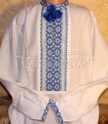 Украинская вышиванка  на мальчика " Голубая вышивка" купить