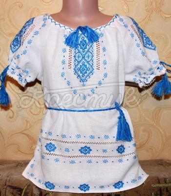 Детское вышитое платье " Голубая мечта" купить