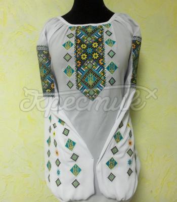 Женская вышитая блузка "Тризубец" фото