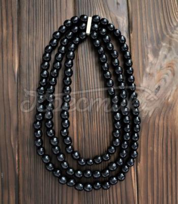 Черное украинское ожерелье купить черные бусы Сумы