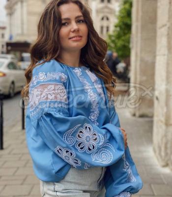 Голубая женская блузка "Санатана" купить блузку Харьков