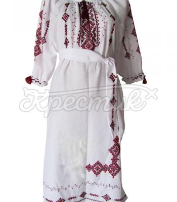 Украинское платье с красно-черным орнаментом купить Киев