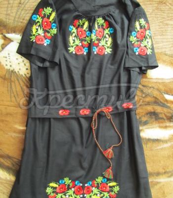 Платье вышиванка с полевыми цветами купить Киев