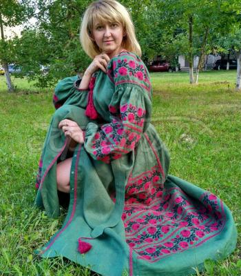 Украинское платье с вышивкой "Розалия бохо" фото