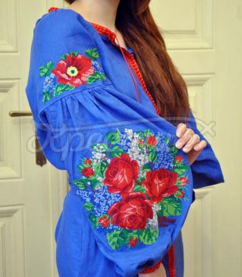 Женское вышитое платье бохо " Весенние цветы" фото 