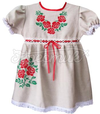 Украинское платье для девочки с вышивкой купить