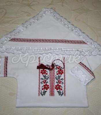 Крестильный набор для девочки "Цветущая калинка" купить Киев.