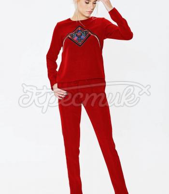 Женский костюм с принтом "Красотка" красный