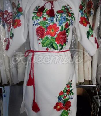 Женское вышитое платье "Цветочное поле" фото
