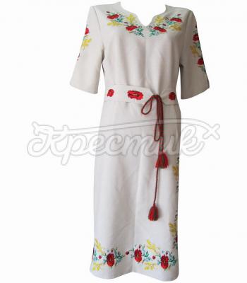 Украинское платье с полевыми цветами купить Киев