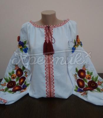 Вишитая блуза- бохо с 3d цветами фото
