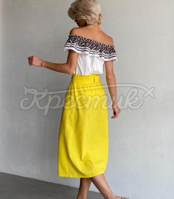 Желтая женская юбка к вышиванке купить