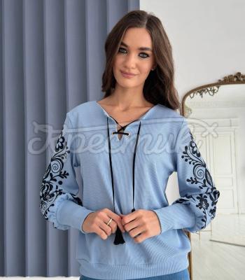 Жіночий святковий блакитний світшот "Ніна"  український виробник 