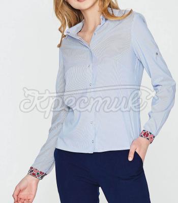 Женская классическая рубашка с принтом "Полосочка" фото