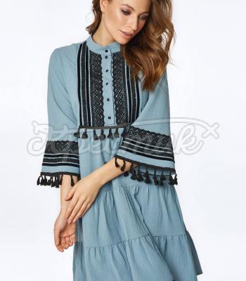 Голубое женское платье "Мадемуазель" фото