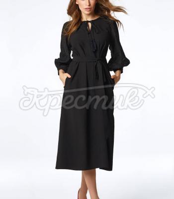 Чорна сукня довжини міді "Стиль" фото