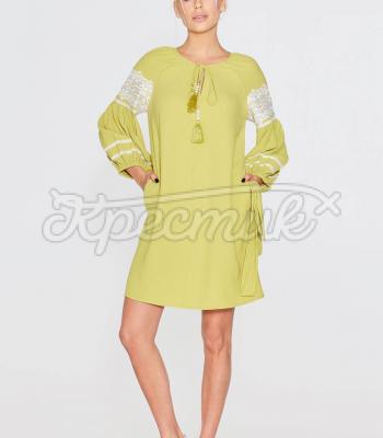 Женское платье салатового цвета "Аврора" фото 