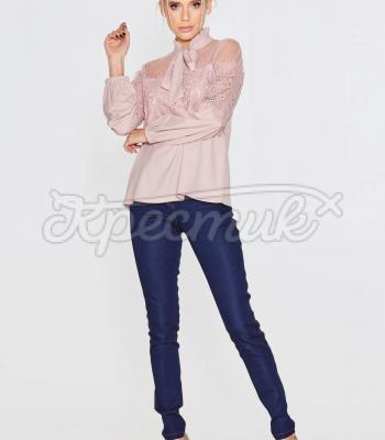 Женская кружевная блуза "Пудра" фото
